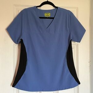 Blue Scrub Set - AVE California yoga top and Ocean Ave bottoms Size Medium